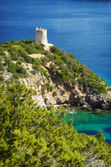 Fototapeta premium Panorama of Cape Caccia, Sardinia, Italy 