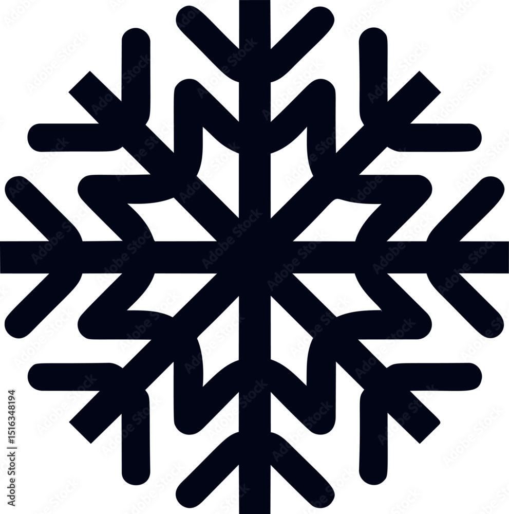 Aufkleber black snowflake illustration with bold geometric shapes and sharp edges. vector illustration