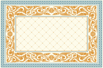 Decorative ornate retro floral blank frame template