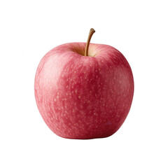 Fresh red apple with a smooth skin and vibrant color, isolated on a white background, showcasing its natural beauty and delicious appeal.