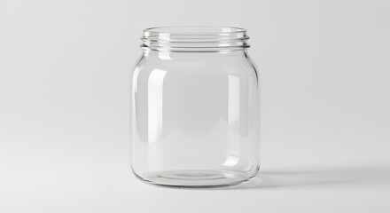Glass jar with lid removed, isolated food storage mockup in high detail