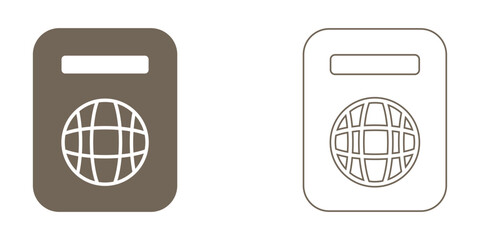 PASSPORT icon set. Vector solid icons collection. Solid and line icon style.