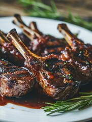 Barbecue Ribs on Plate