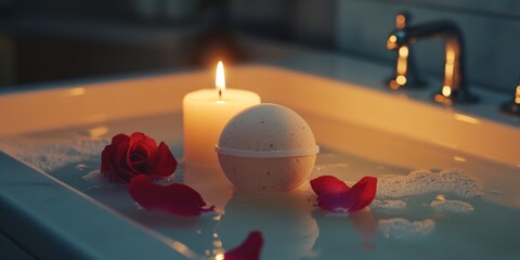 Romantic Candlelit Bath
