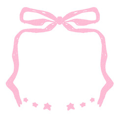 Pink ribbon frame. Ribbon border. Pink ribbon. Invitation card. Thank you card