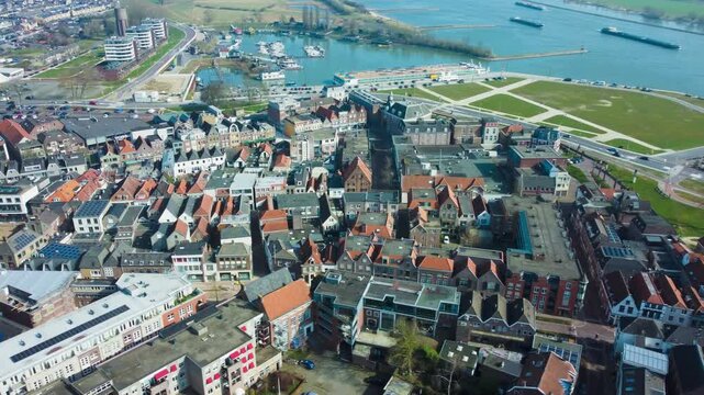 Aerial View of Tiel Old Town City Center