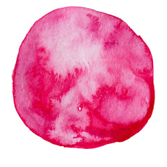Pink and Red Hand Drawn Watercolor Drops Round Banner