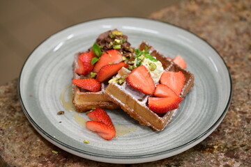 Perfect for breakfast or dessert, styled simply and appetizingly.