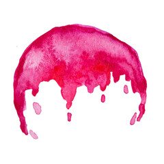 Pink and Red Hand Drawn Watercolor Drops Round Banner