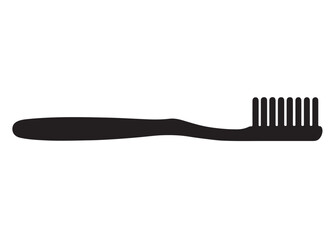 Toothbrush logo silhouette vector, Toothbrush logo icon, toothbrush silhouette vector illustration, simple black toothbrush silhouette logo vector on a white background.