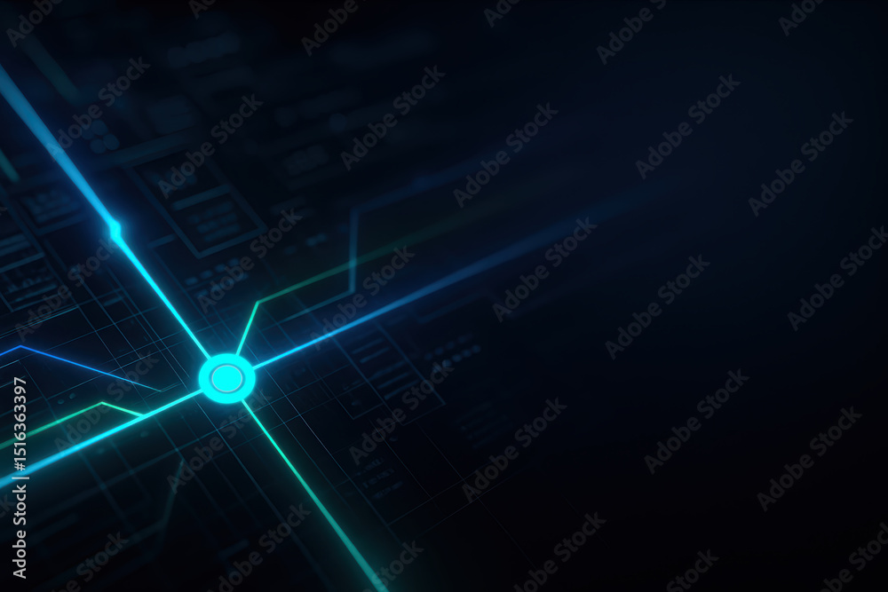 Poster abstract technology background with glowing lines and circuit patterns for digital innovation concep