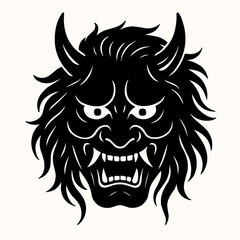 Tribal black lion head vector illustration tattoo design with wild animal face mascot
