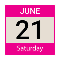 21 March, Saturday. Date template. Useful design for calendar or event promotion. Vector illustration EPS 10 file