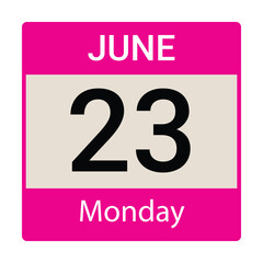 23 March, Monday. Date template. Useful design for calendar or event promotion. Vector illustration EPS 10 file