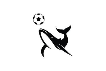 whale ball logo design. logo icon vector illustration silhouette