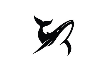 whale logo design. logo icon vector illustration silhouette
