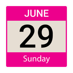 
29 March, Sunday. Date template. Useful design for calendar or event promotion. Vector illustration EPS 10 file