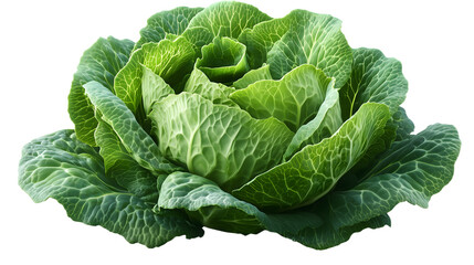 Obraz premium Fresh green cabbage head isolated against a deep healthy organic food photography isolated on white transparent background PNG cutout
