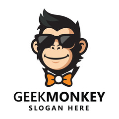 GeekMonkey Logo with Sunglasses and Bow Tie
