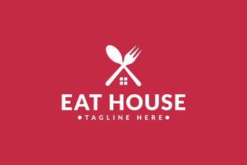eat house logo design. logo icon vector illustration silhouette