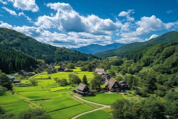 日本の美しい里山の景色（旅行・観光・背景）