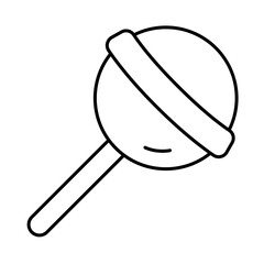 Lollipop Line Editable Stroke Icon. Fast-food And Drinks Themes Vector Illustration