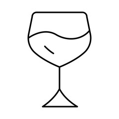 Wine Line Editable Stroke Icon. Fast-food And Drinks Themes Vector Illustration