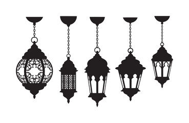 Elegant Collection of Black and White Hanging Lanterns  Silhouette Designs for Interior Decoration
