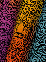 Print Collection: Animalistic - Instinct Series .Wildlife and digital chaos meet here