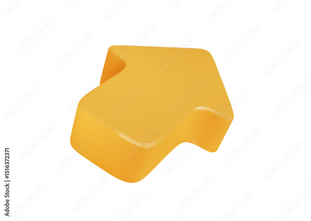 Poster yellow arrow 3d pointer. vector mouse cursor. computer interface. click cursor icon.