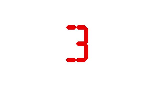 Countdown start from 10 seconds and counts down to 0 seconds with countdown 10-0 animated on a black background.