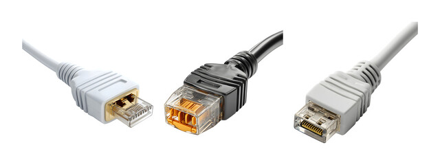 Ethernet Cable with RJ45 Plug PNG – Network Cable Isolated on Transparent Background for Connectivity