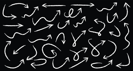 Black Ink Arrow Sketches with Twists, Turns, and Spiral Paths – Abstract Direction Symbols for Presentation and Web Use