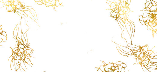 Pieces flakes of gold foil.gold splatter on transparent background. PNG Festive background with gold glitter and golden foil for celebration. Background with glowing golden particles.