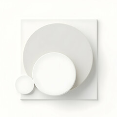 Abstract Geometric Shapes Composition in Neutral Tones