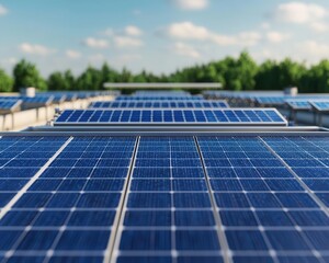 Obraz premium Sustainable water engineering project featuring engineers building advanced desalination plants powered by solar energy