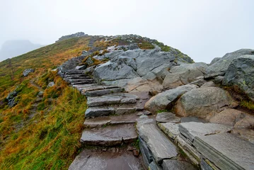 Fototapeten Lofoten Sherpa Stairs for Reinebringen Hike in Lofoten - Norway  © Adwo