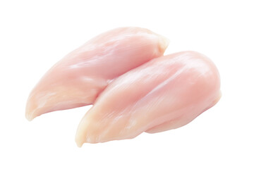 Fresh raw chicken breast fillets isolated on white background