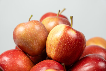 Close-Up View of a Group of Fresh Ripe Red Apples
