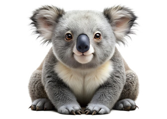 Super realistic koala animal on a transparant background. design illustration