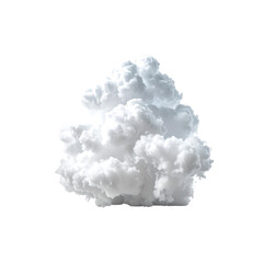 Isolated white fluffy cumulus cloud on 3d sky art soft on transparent background