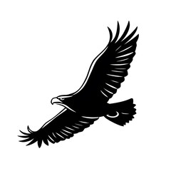 Flying Eagle Silhouette Vector – Bird of Prey Logo Art Design