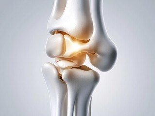 Knee/Hip Joint Anatomy: Simplified Illustration, Bones & Cartilage, Open Areas for Diagrams