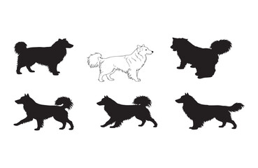Set of dogs silhouettes