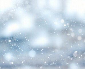 Fototapeta premium Snowy Bokeh Landscape Background, Winter Bokeh Snow Scene, Blurred Snowfall Graphic Wallpaper, Soft Snowy Lights Background, Snowfall Bokeh Effect Image
