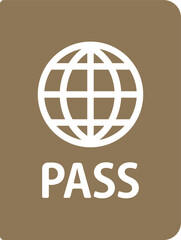 茶色いパスポートのアイコンイラスト