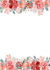 Watercolor flowers background vector for design.