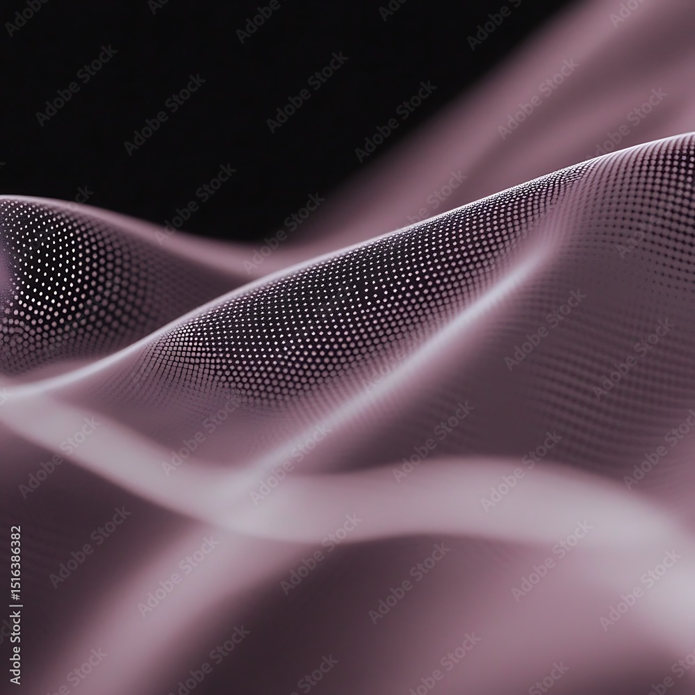Poster abstract depiction of undulating form with dot pattern and gradients