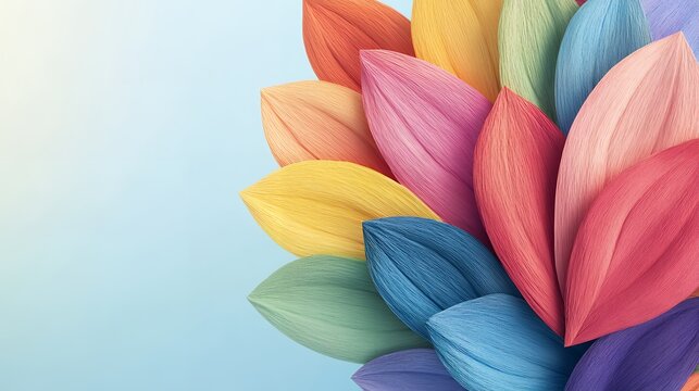 pride colorful flowers on a light blue background concept