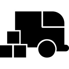 Truck, boxes, packages icon